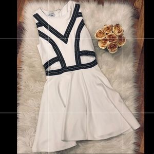 Bebe Cut Out Fit and Flare Midi Dress